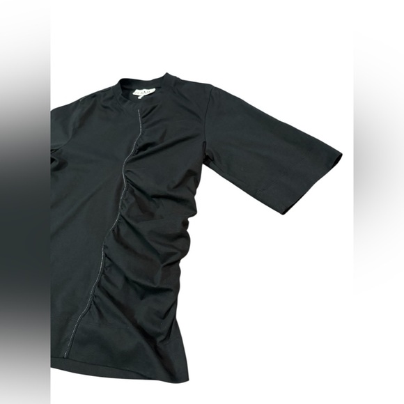 Ganni Gather Detail T Shirt in Black Size XXS - Picture 9 of 12